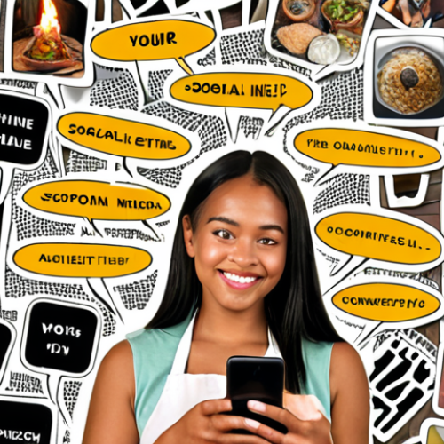 Home 4 **
A person using social media on their phone, with speech bubbles highlighting the importance of authenticity and showcasing unique skills. The background features a collage of diverse content types (cooking, travel, hobbies). Text overlay: "Be Yourself & Shine! Find Your Niche on Social Media."
**